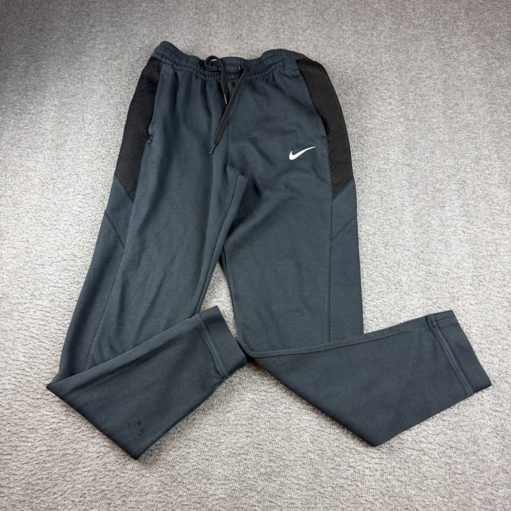 Nike Dri-FIT Sweatpants Men's Small Black Mesh Panel Tapered Joggers